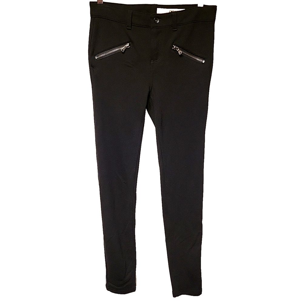 DKNY Womens Zip Pocket Skinny Fit Pants Emo Black Stretch Punk‎ Grunge Size 4